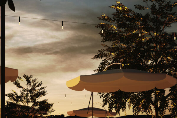 Illustration picture HUB STICK catenary on a beach terrace 1